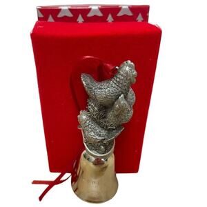 Wallace Silversmith 1999 Pewter Christmas Ornament 3 French Hens with Box EUC